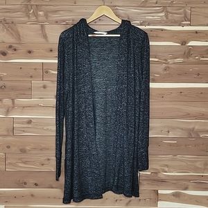 Hoodie Cardigan, Size L, Black/Dark Grey